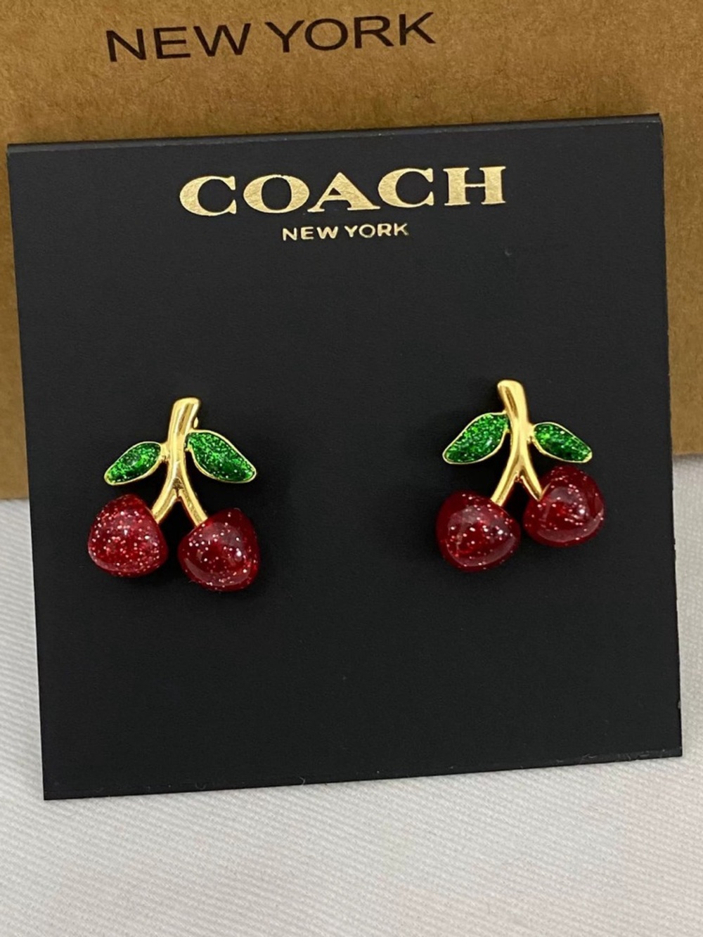 Coach Cherry Shaped Stud Earri